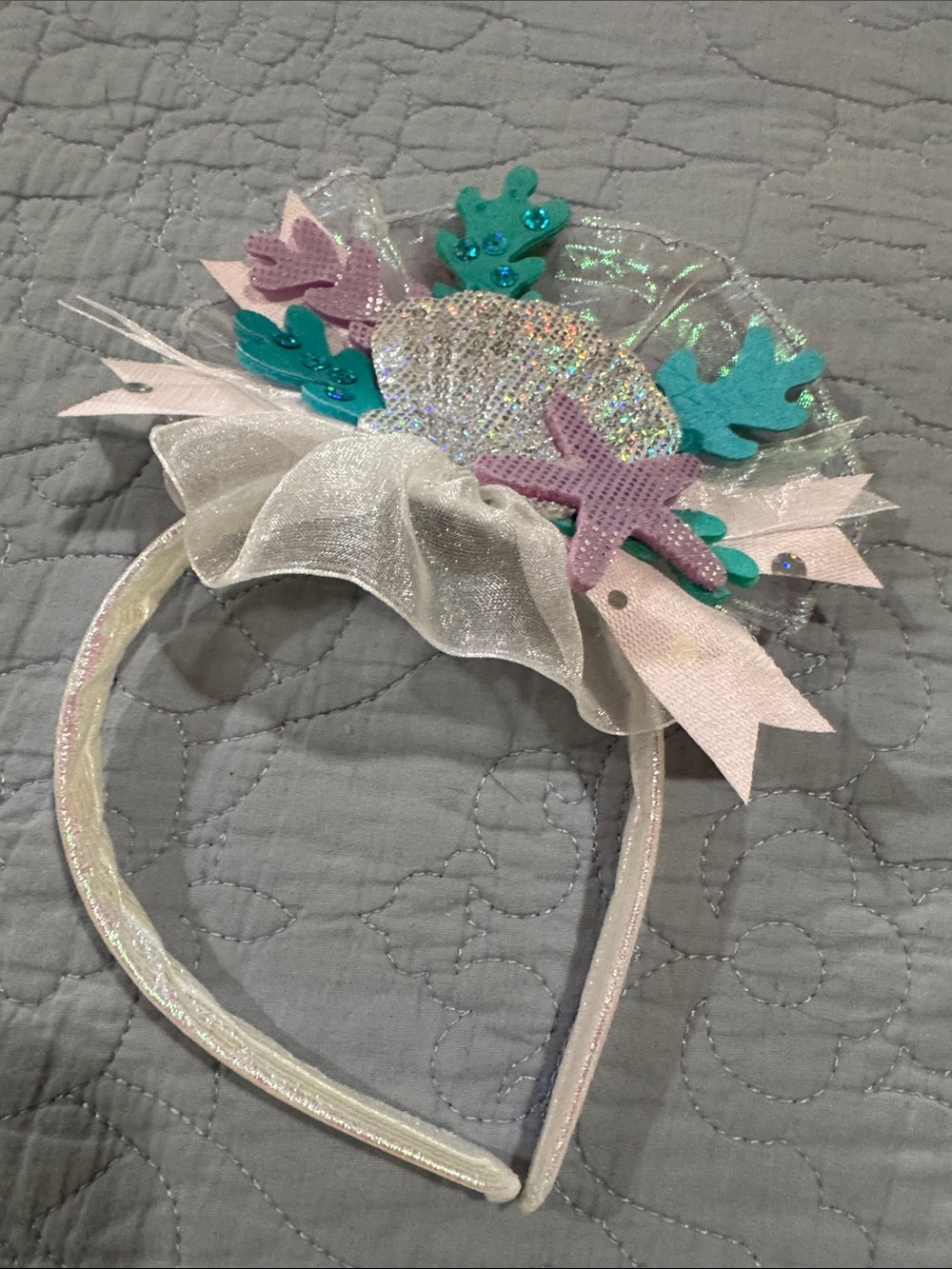Kids Iridescent Mermaid Headband - Pink, Aqua, Silver